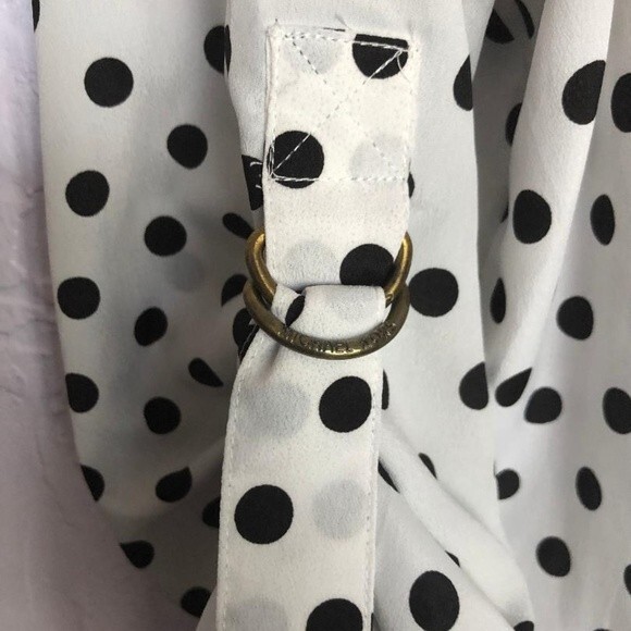 MICHAEL KORS BLACK POLKA DOT SIZE S BLOUSE - Picture 3 of 5
